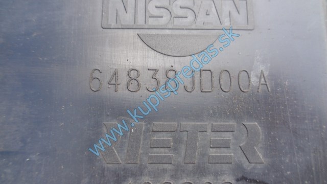 pravý spodný kryt motora na nissan qashqai 1,6i, 64838JD00A